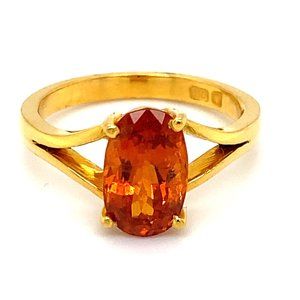 Spessartine 3.50ct Solid 22K Yellow Gold Ring